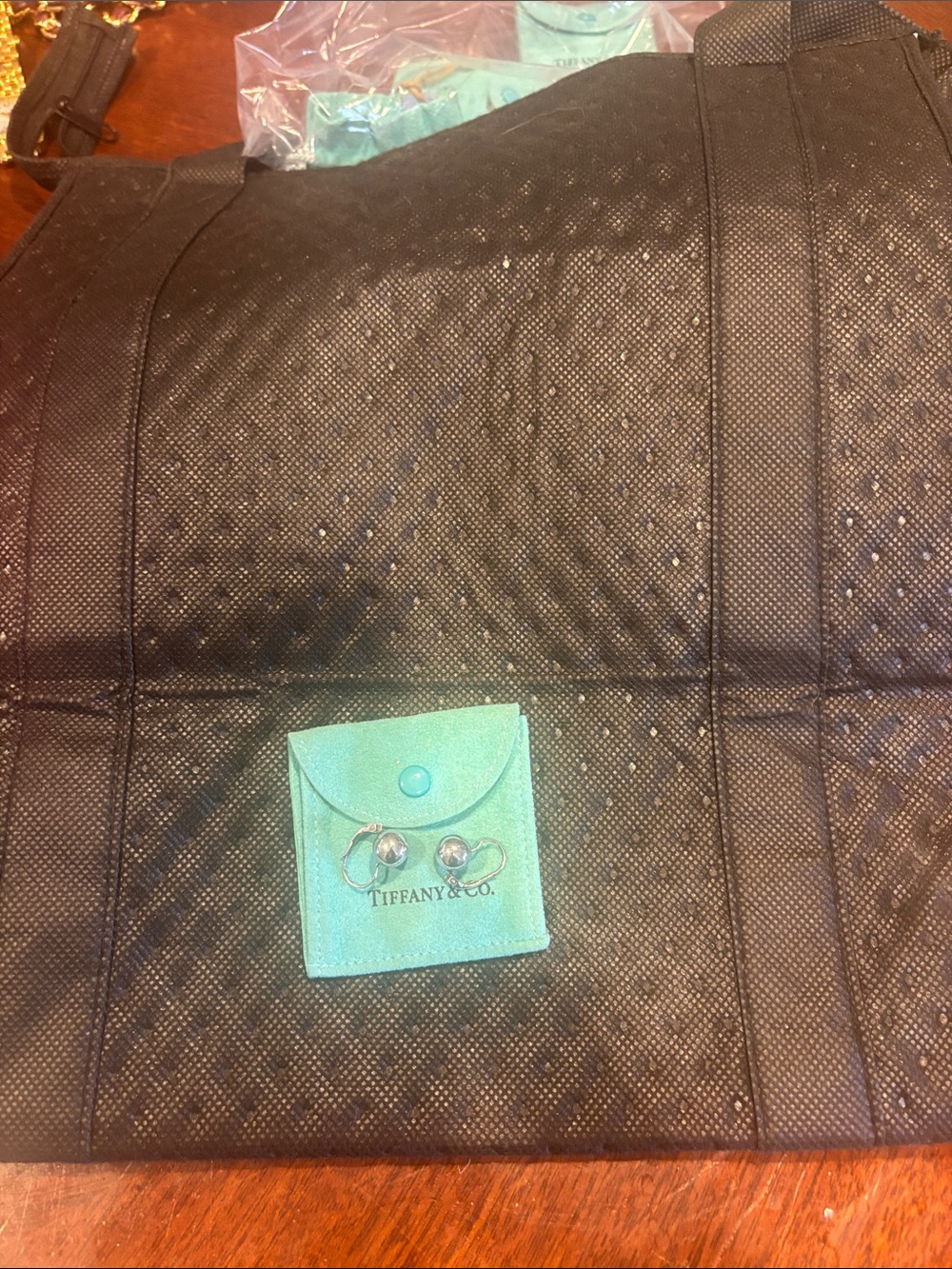 Tiffany & Co. Sterling Silver Ball Drop Earrings with Tiffany Blue Pouch